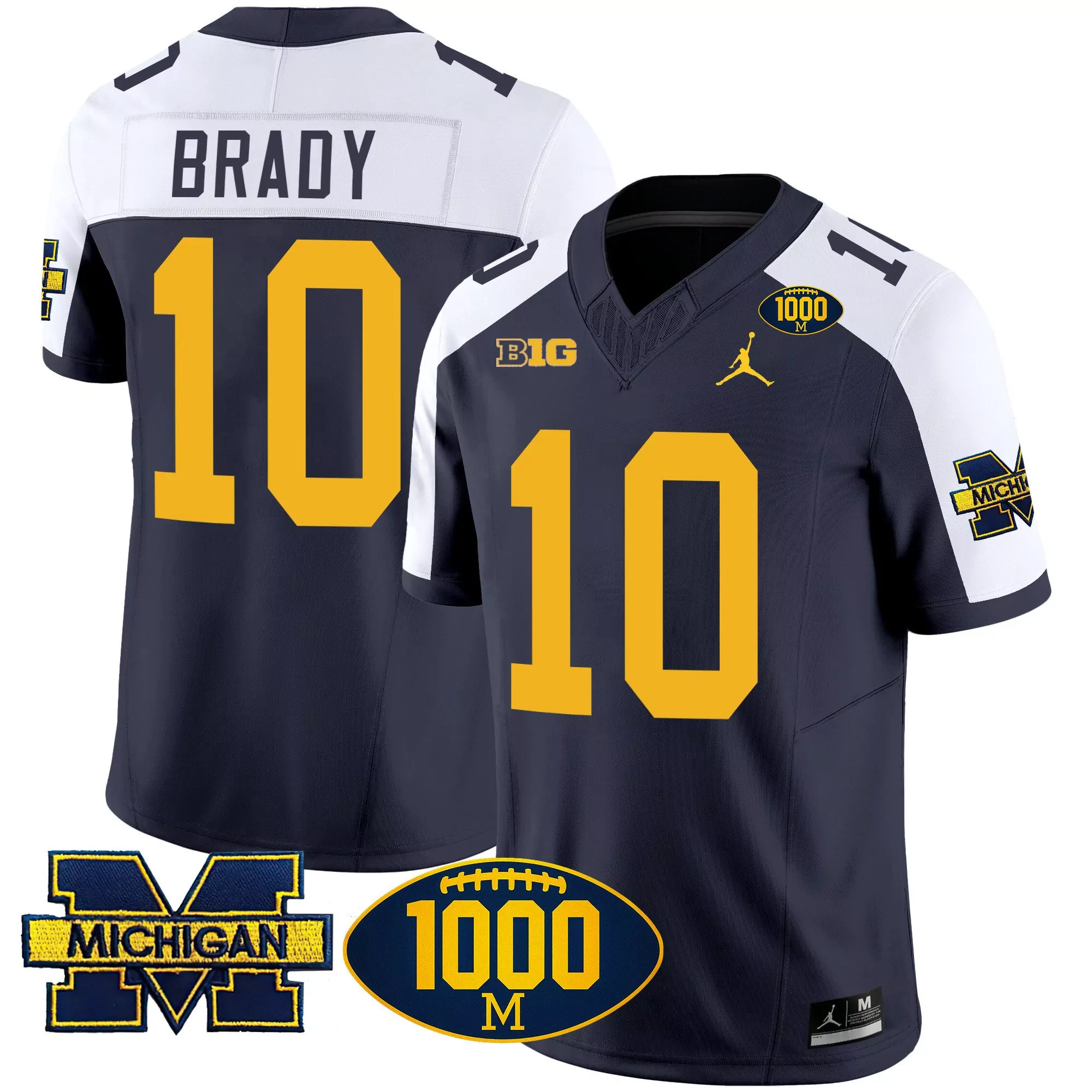 tom brady navy alternate mens michigan wolverines 1000 wins patch vapor jersey v2 all stitched