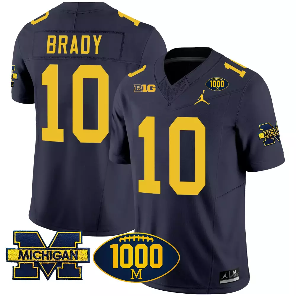 tom brady navy limited mens michigan wolverines gold split vapor jersey all stitched