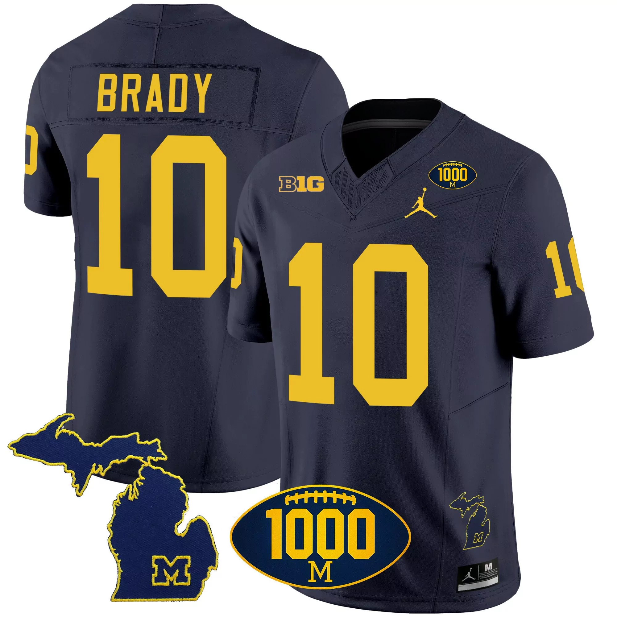 tom brady navy mens michigan wolverines 1000 wins patch vapor jersey v3 all stitched