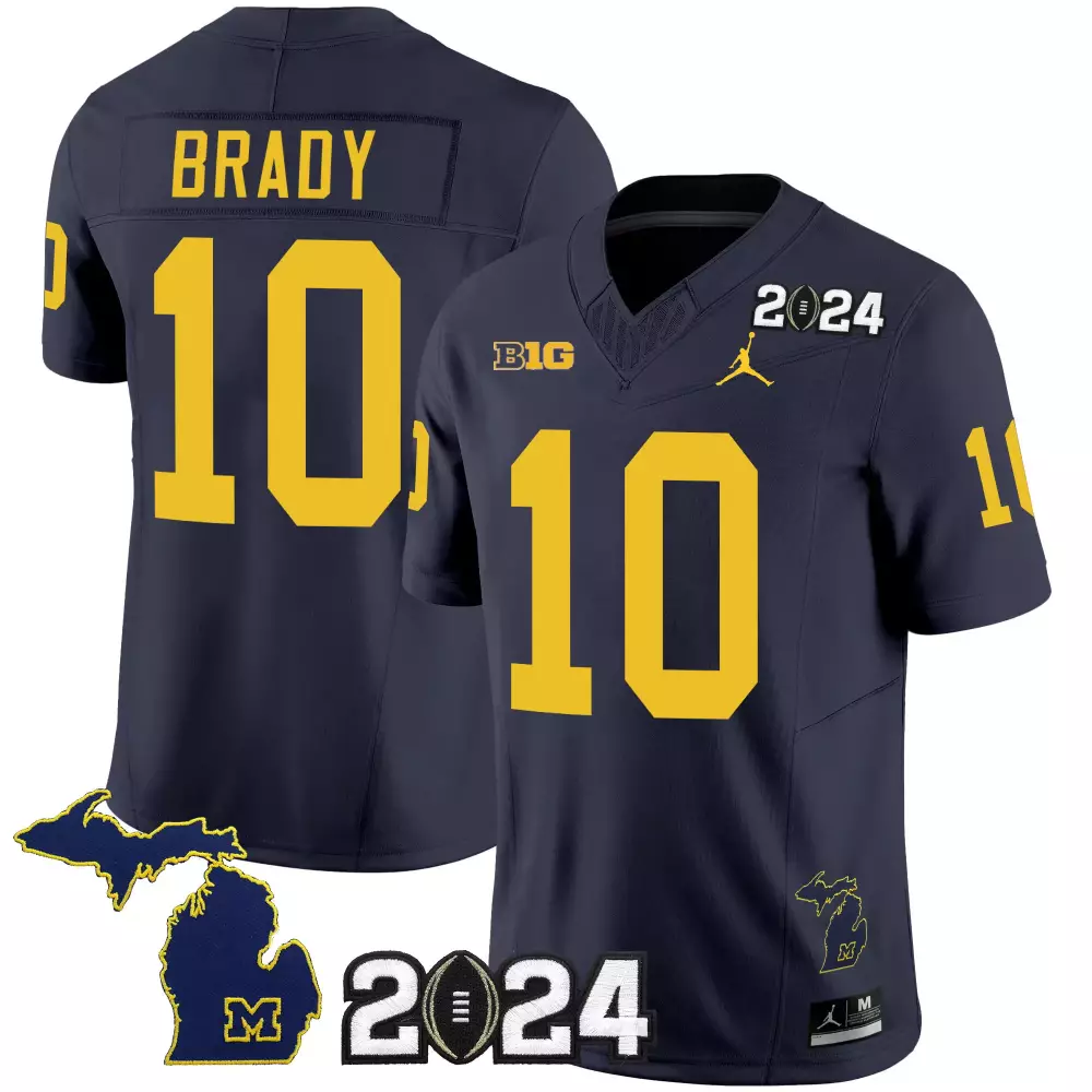 tom brady navy mens michigan wolverines 2023 special jersey v2 all stitched