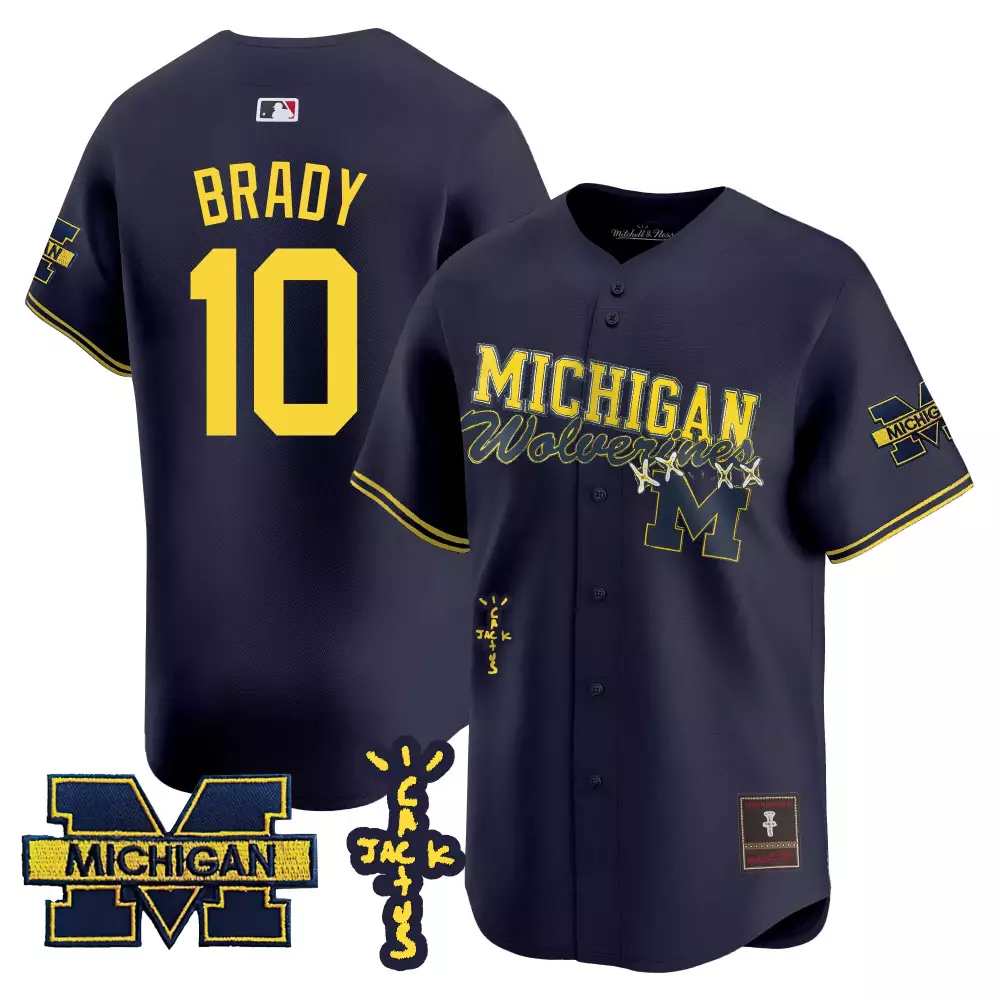 tom brady navy mens michigan wolverines 2023 special jersey v2 all stitched