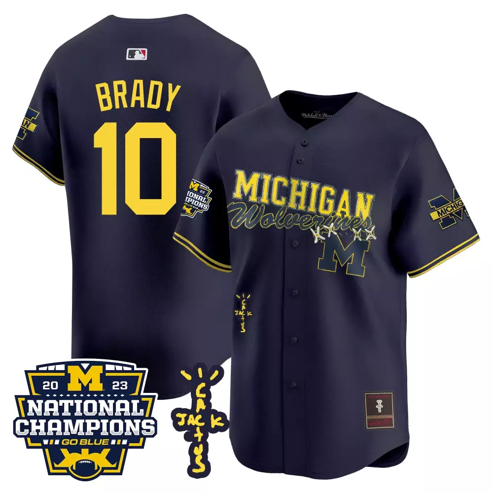 tom brady navy mens michigan wolverines 2023 special jersey v2 all stitched