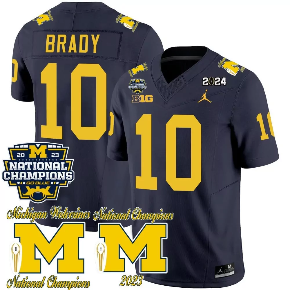 tom brady navy mens michigan wolverines cfp 2023 national champions patch vapor jersey all stitched