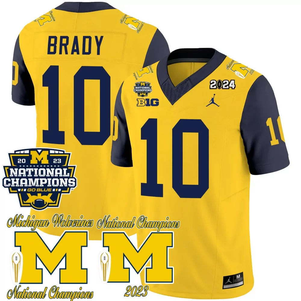 tom brady navy sleeves mens michigan wolverines 2023 special jersey v2 all stitched
