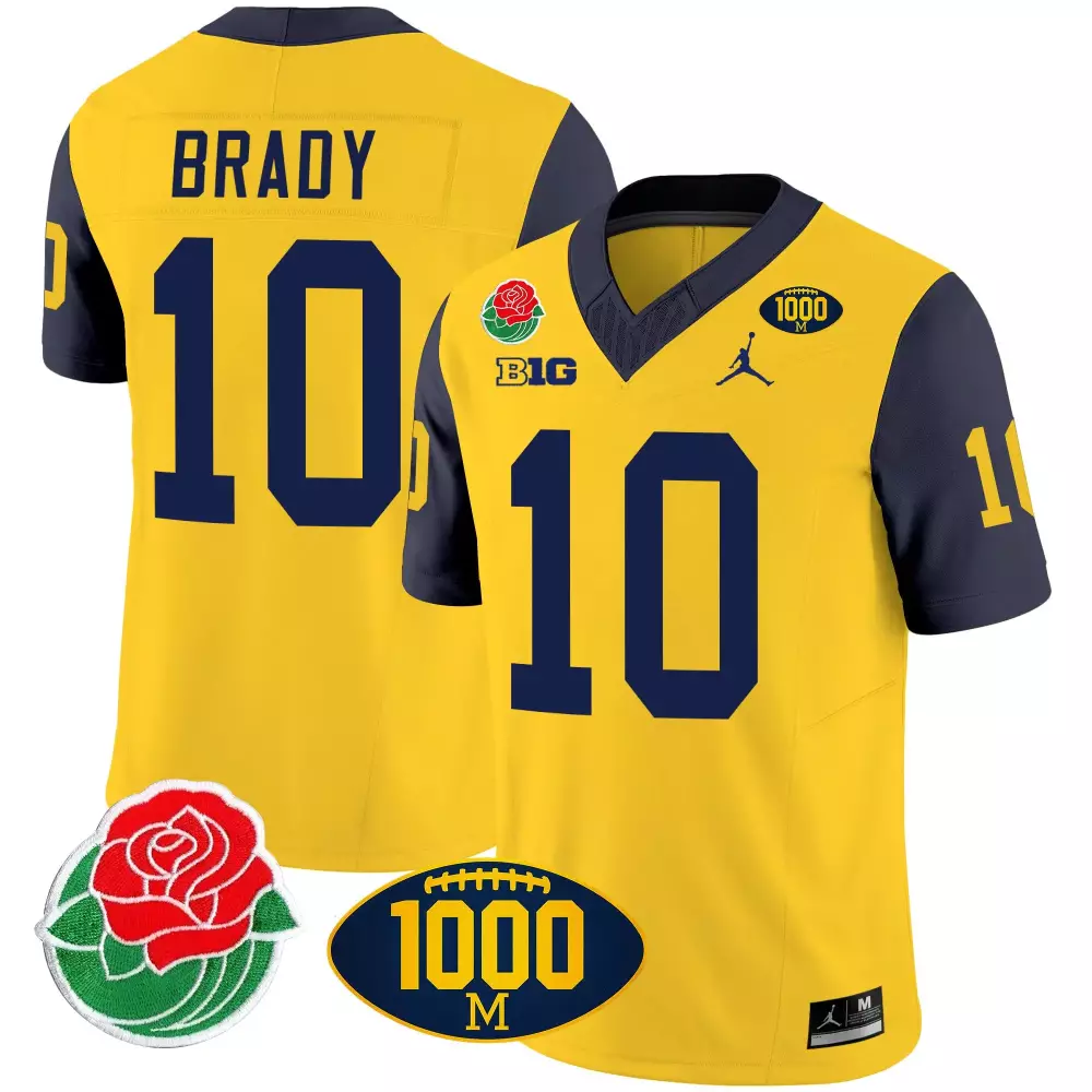 tom brady navy sleeves mens michigan wolverines 2023 special jersey v2 all stitched
