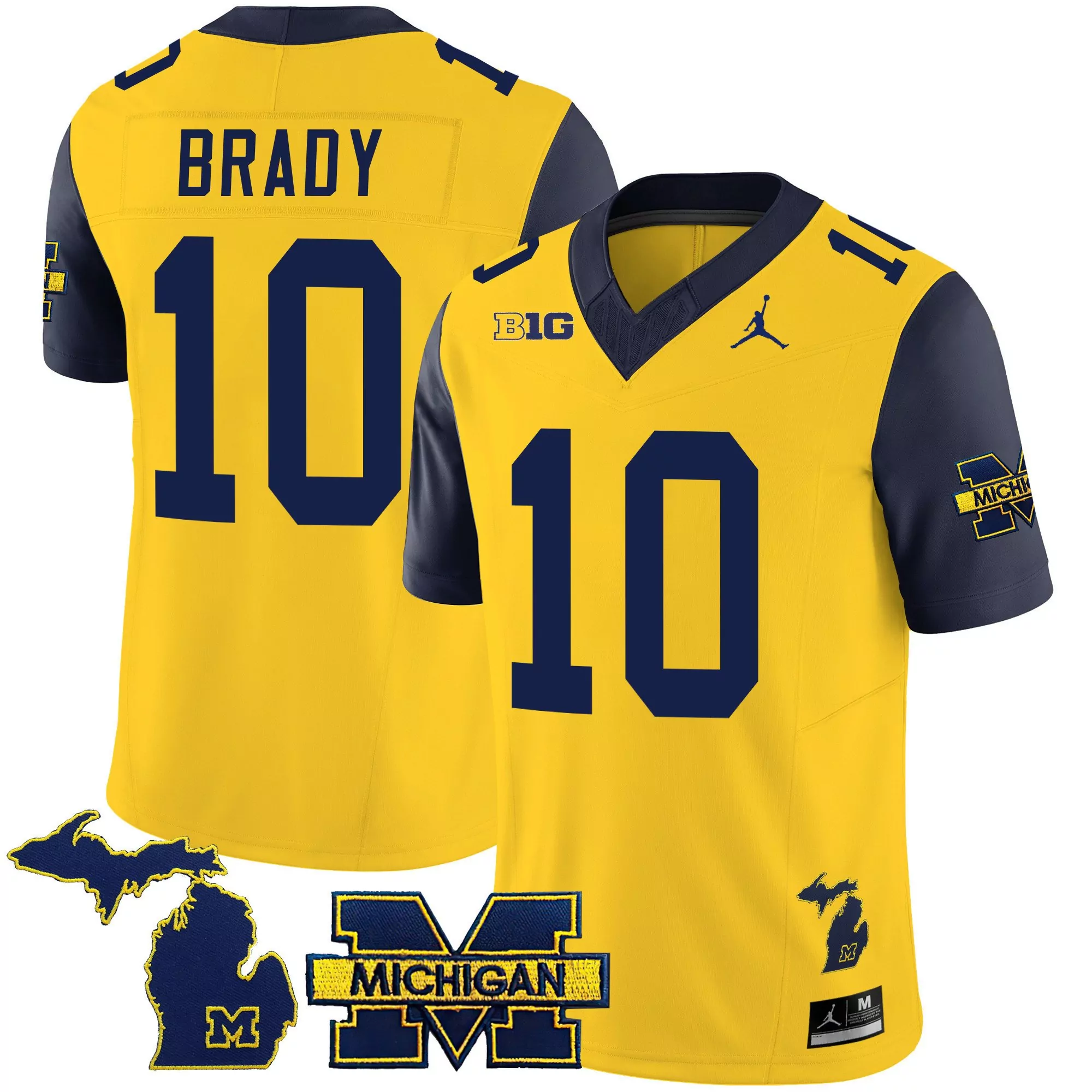 tom brady navy sleeves youths michigan wolverines 2023 special jersey all stitched