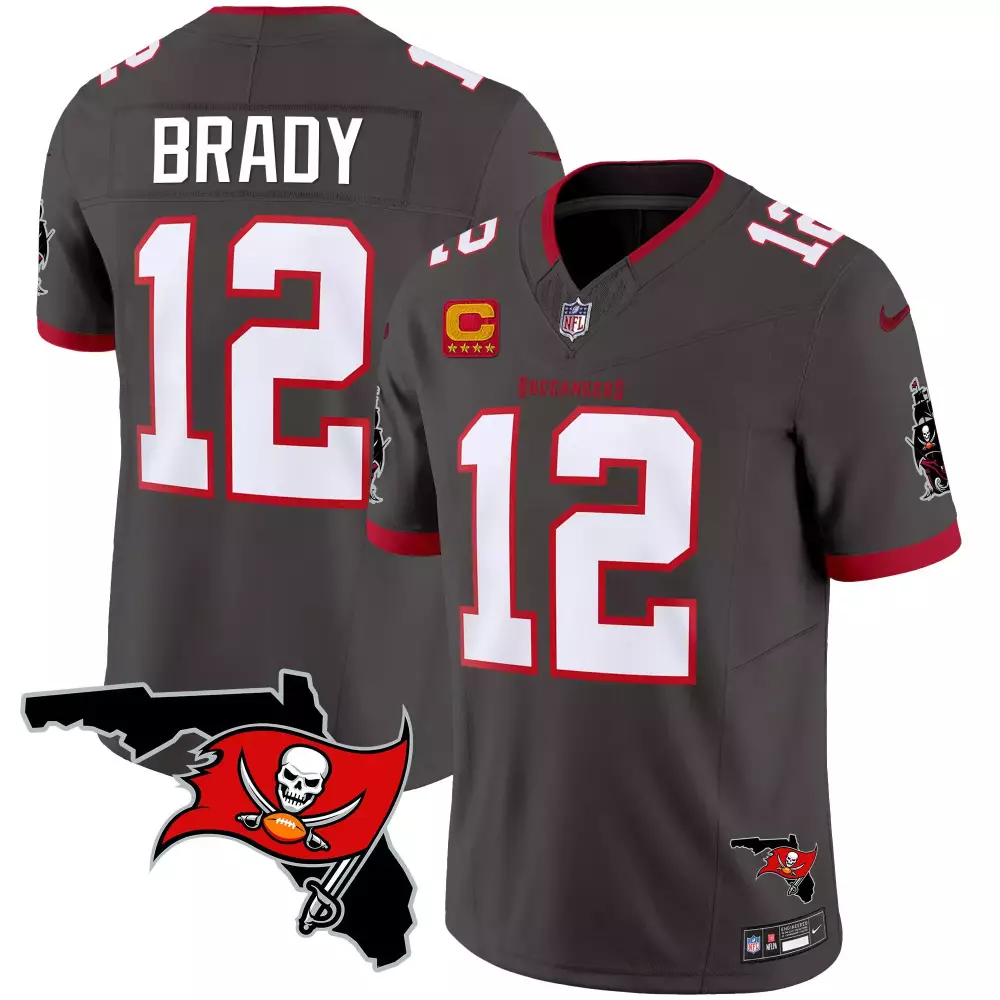 tom brady pewter mens tampa bay buccaneers florida patch vapor limited jersey all stitched