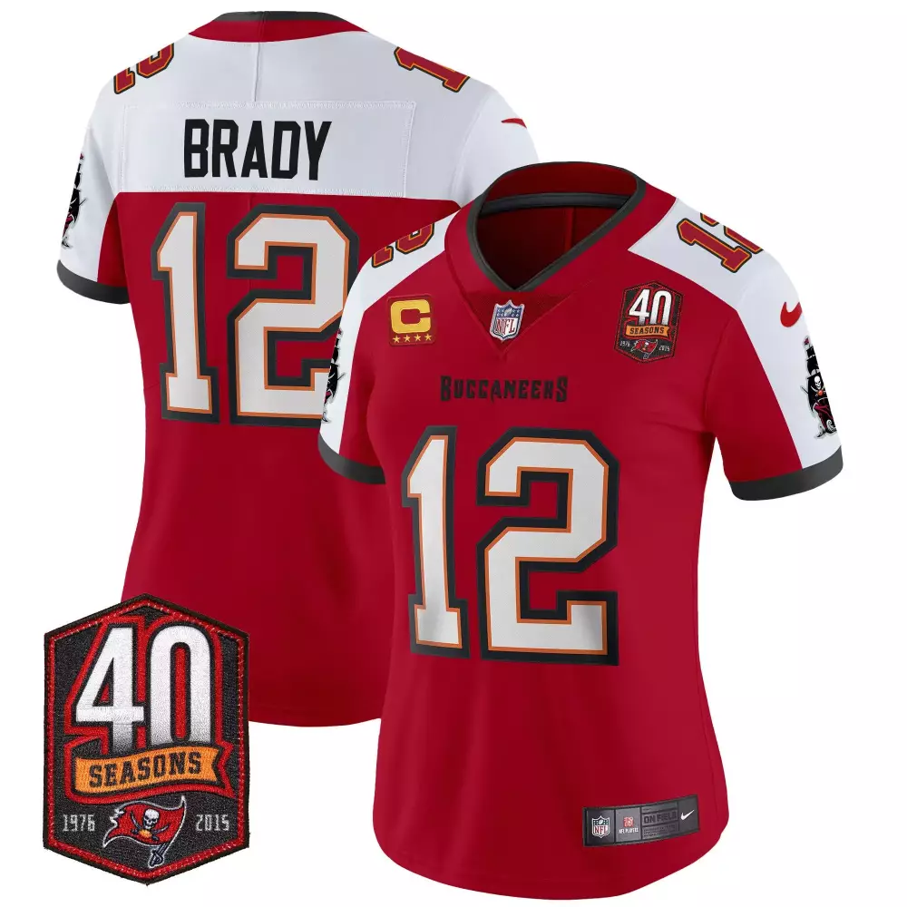 tom brady red alternate womens tampa bay buccaneers 40th season patch vapor limited jersey all stitched