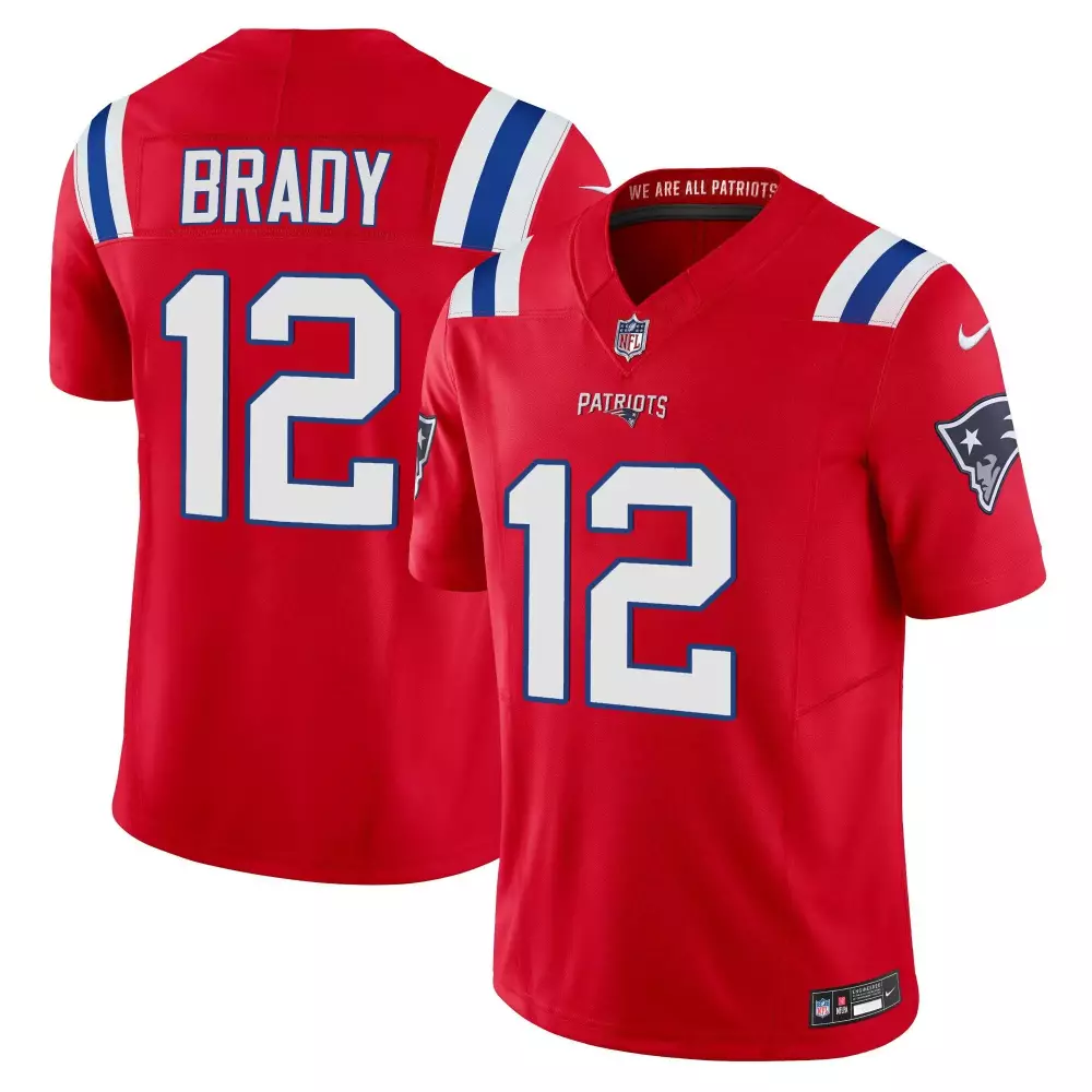 tom brady red mens new england patriots bill belichick 6x champions vapor jersey all stitched