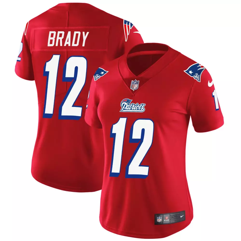 tom brady red mens new england patriots bill belichick 6x champions vapor jersey all stitched