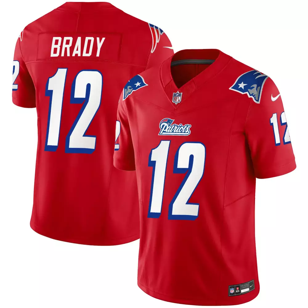 tom brady red womens new england patriots bill belichick 6x champions vapor jersey all stitched
