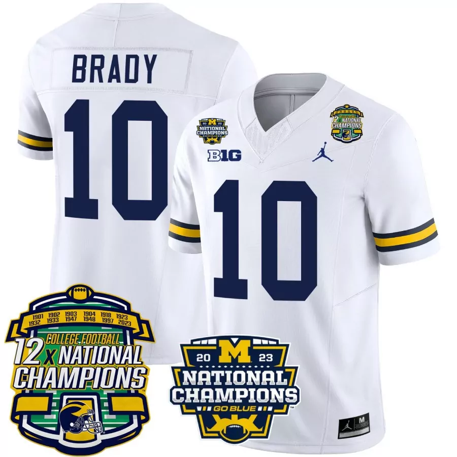 tom brady white mens michigan wolverines 1000 wins patch vapor jersey v2 all stitched