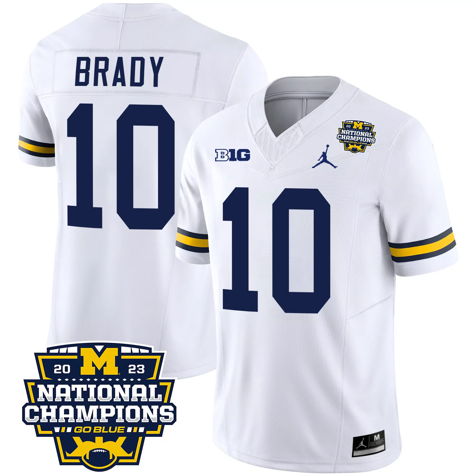 tom brady white mens michigan wolverines 2023 national champions patch vapor jersey v2 all stitched