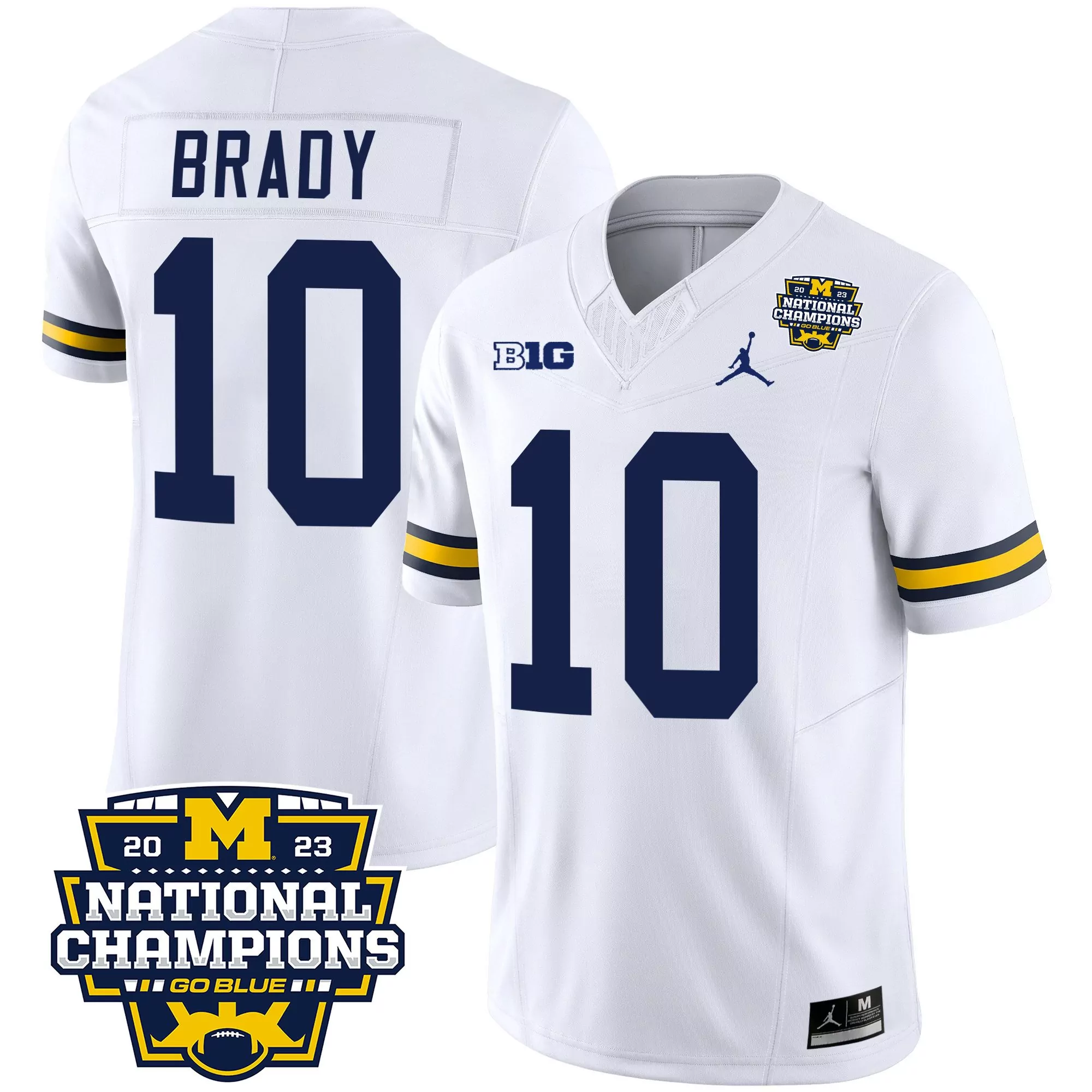 tom brady white mens michigan wolverines 2023 national champions patch vapor jersey v2 all stitched