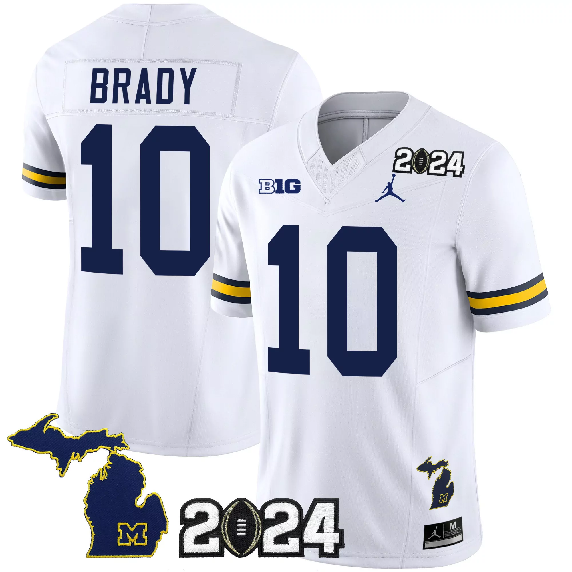 tom brady white mens michigan wolverines 2024 vapor limited jersey all stitched