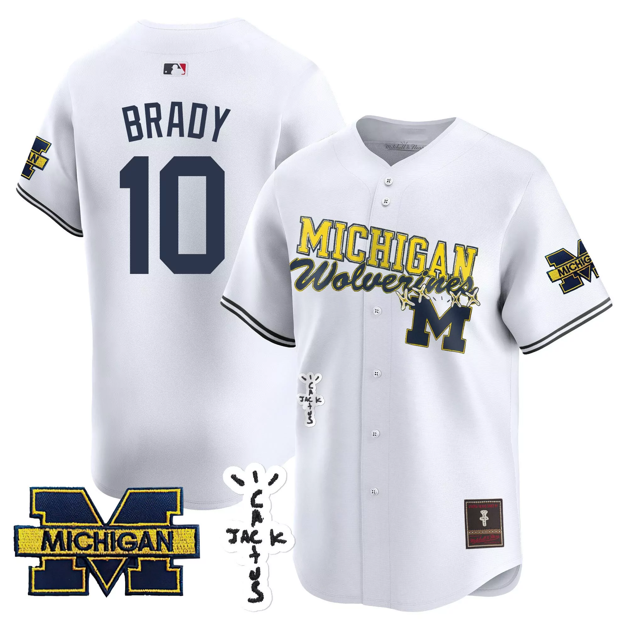 tom brady white mens michigan wolverines 2024 vapor limited jersey all stitched