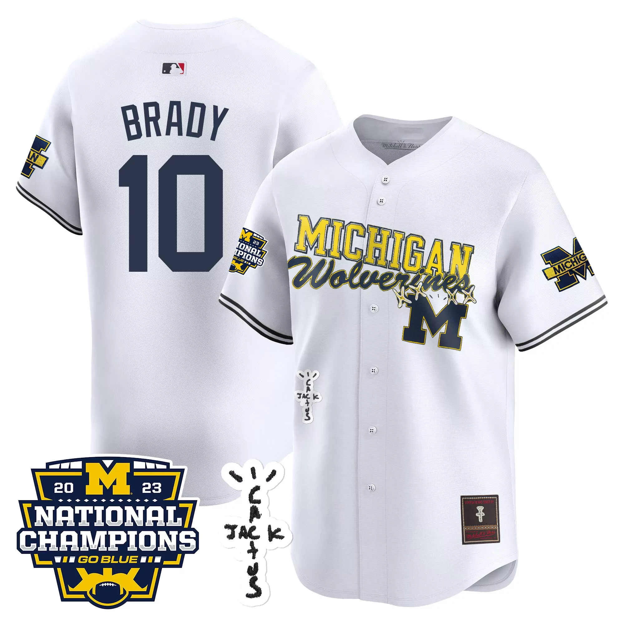 tom brady white mens michigan wolverines 2024 vapor limited jersey all stitched