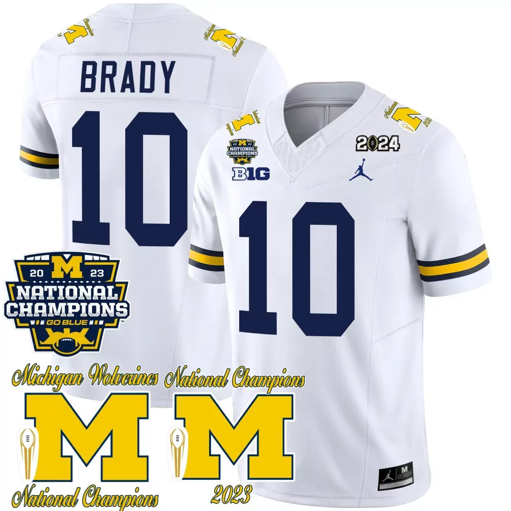 tom brady white mens michigan wolverines 2024 vapor limited jersey all stitched
