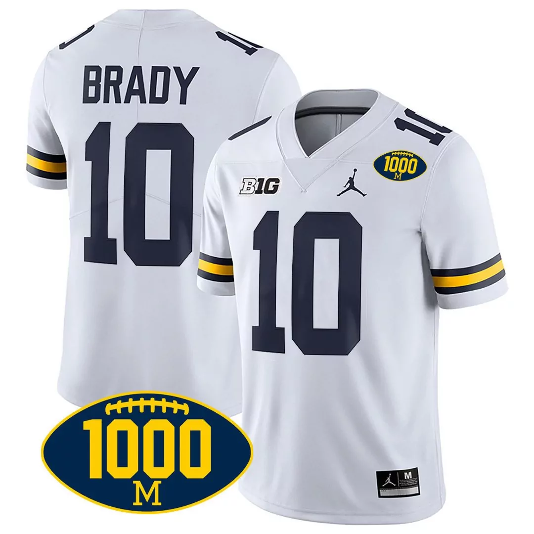tom brady white mens michigan wolverines 2024 vapor limited jersey all stitched