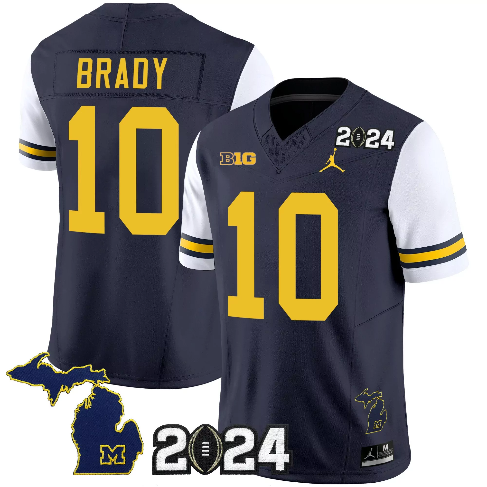 tom brady white sleeves mens michigan wolverines 2024 vapor limited jersey all stitched