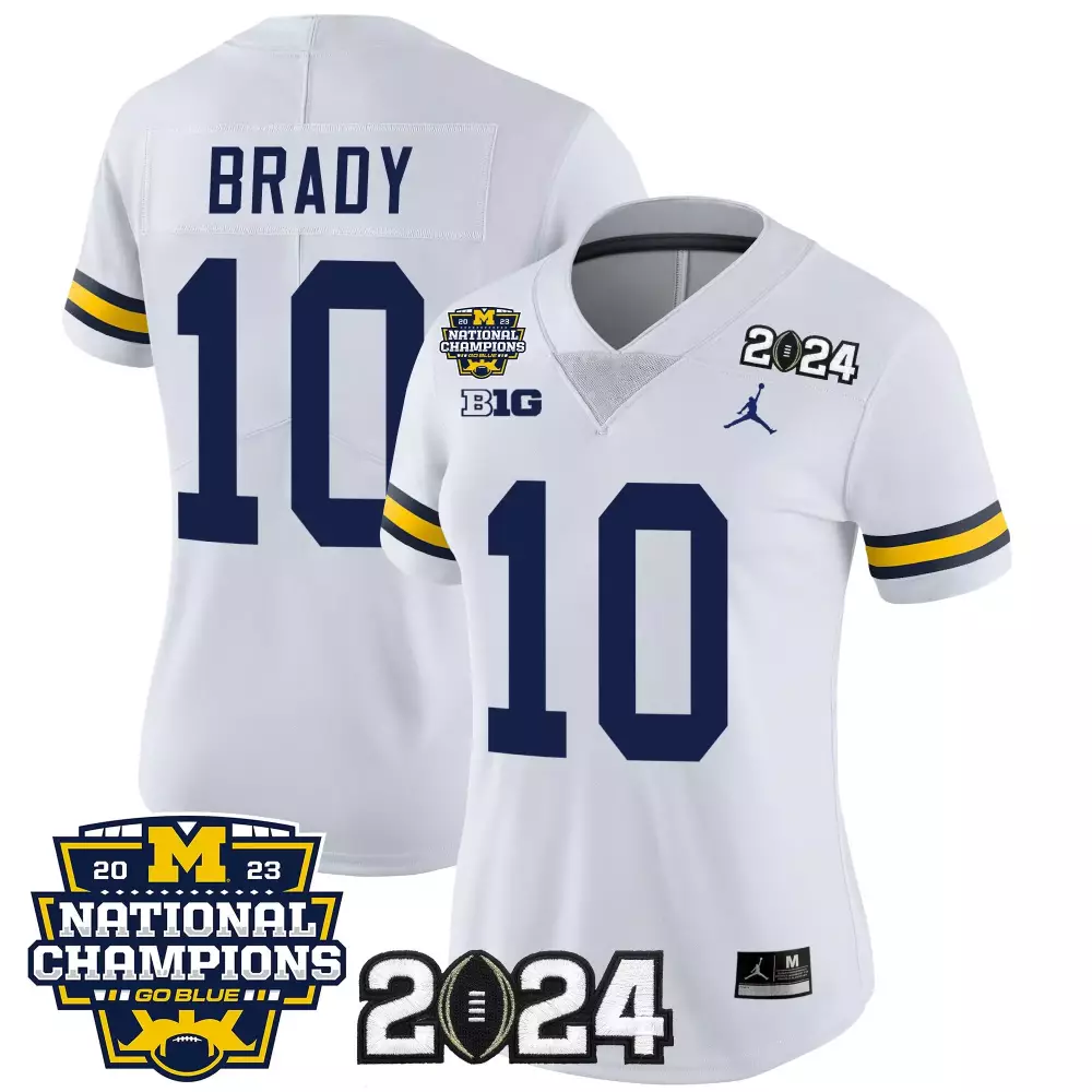 tom brady white womens michigan wolverines 1000 wins patch vapor jersey v3 all stitched