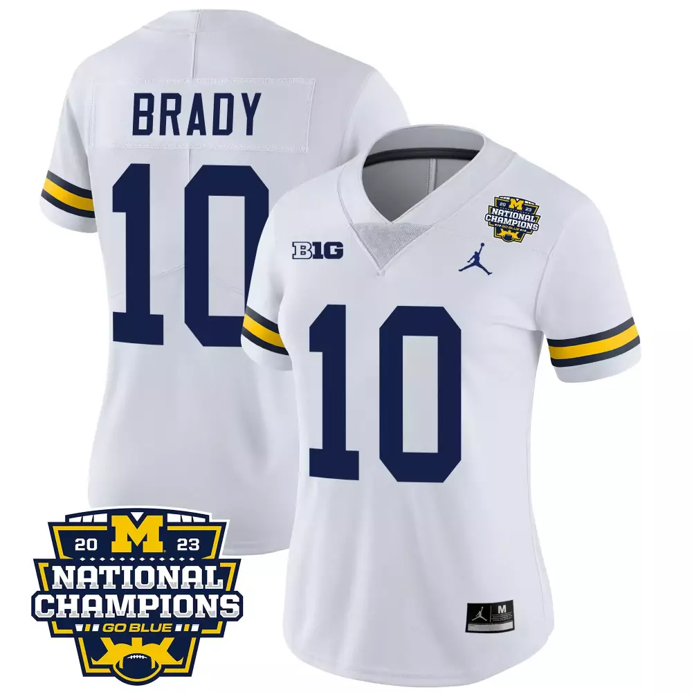 tom brady white womens michigan wolverines 1000 wins patch vapor jersey v3 all stitched