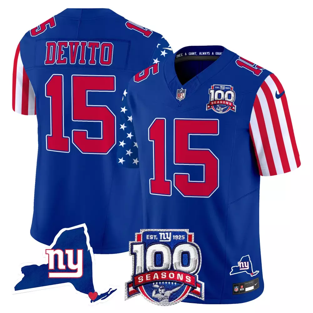 Tommy Devito Royal Men's New York Giants American Style Vapor Limited Jersey | All Stitched Fan Gear | For Men, Women & Youth