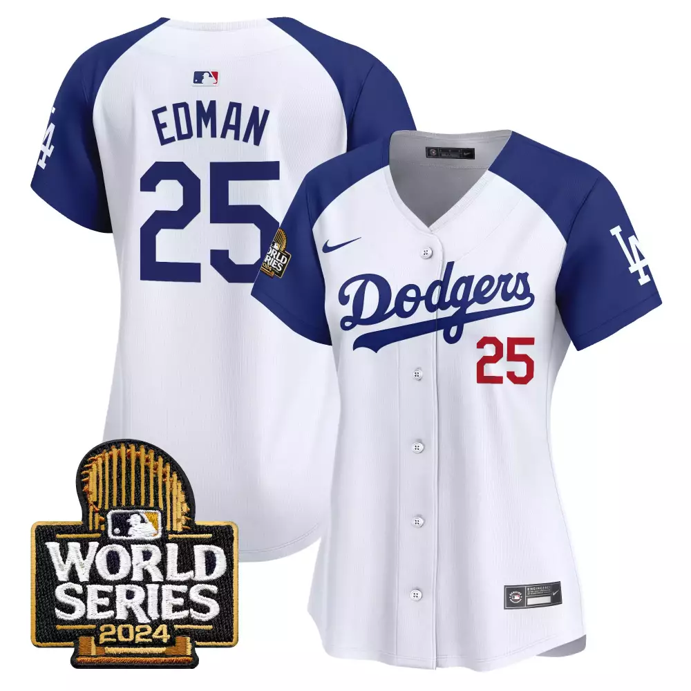 Tommy Edman 2024 World Series White Women's Jersey | Los Angeles Dodgers | All Stitched Vapor Premier | Limited Edition | For Men, Women & Youth