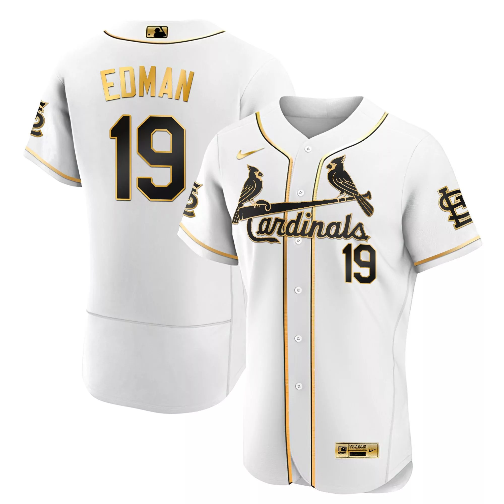 tommy edman flex black gold mens st louis cardinals black limited gold jersey all stitched