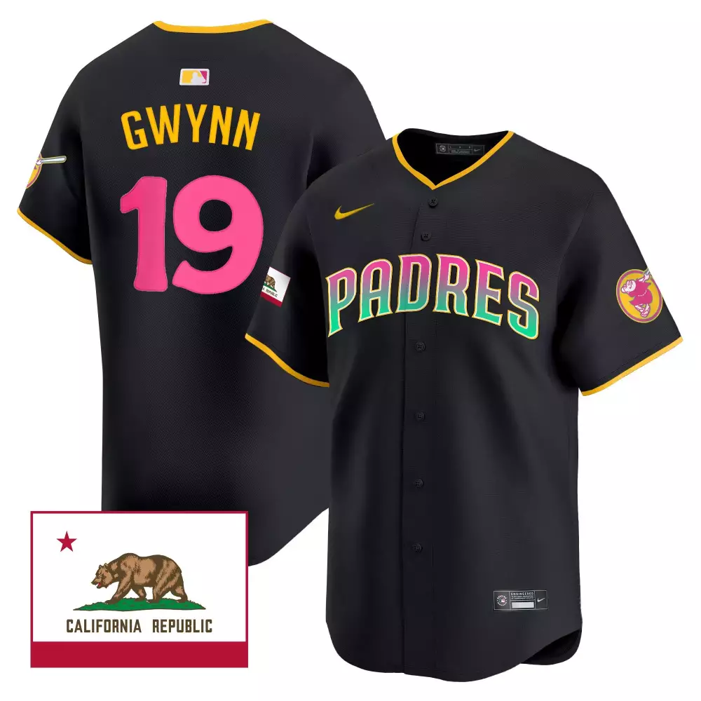 tony gwynn black gold womens san diego padres tony gwynn petco park 20th patch vapor premier limited jersey all stitched