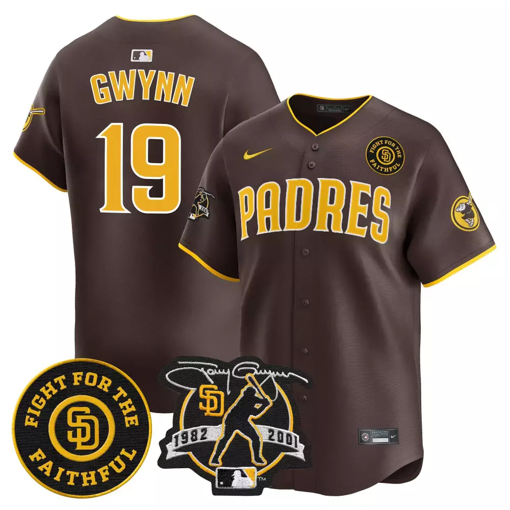 tony gwynn brown mens san diego padres for peter petco park 20th patch usmc vapor premier limited jersey v2 all stitched