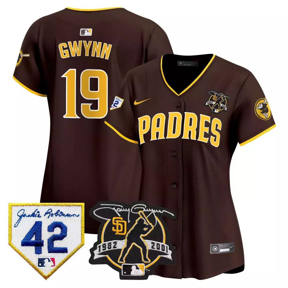 tony gwynn brown mens san diego padres tony gwynn petco park 20th patch vapor premier limited jersey all stitched