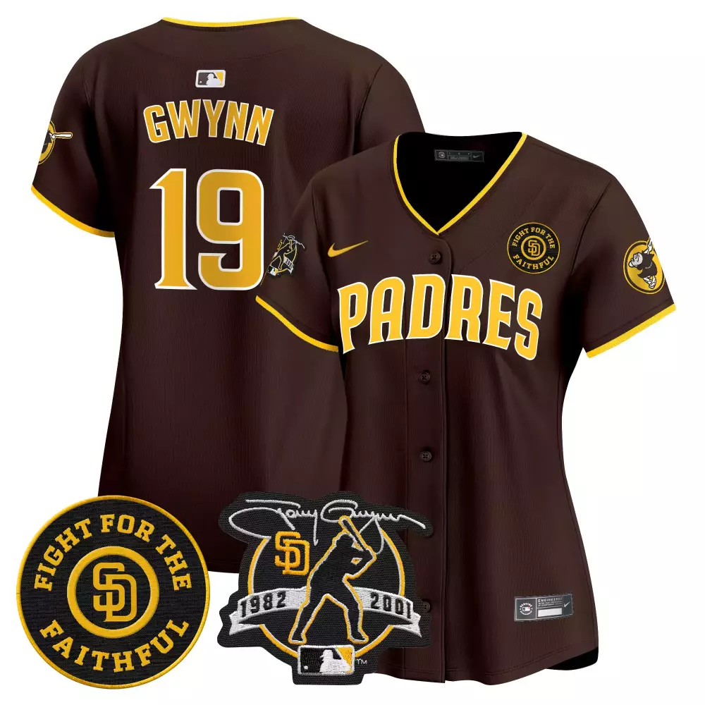 tony gwynn brown womens san diego padres armed forces day vapor premier limited jersey all stitched