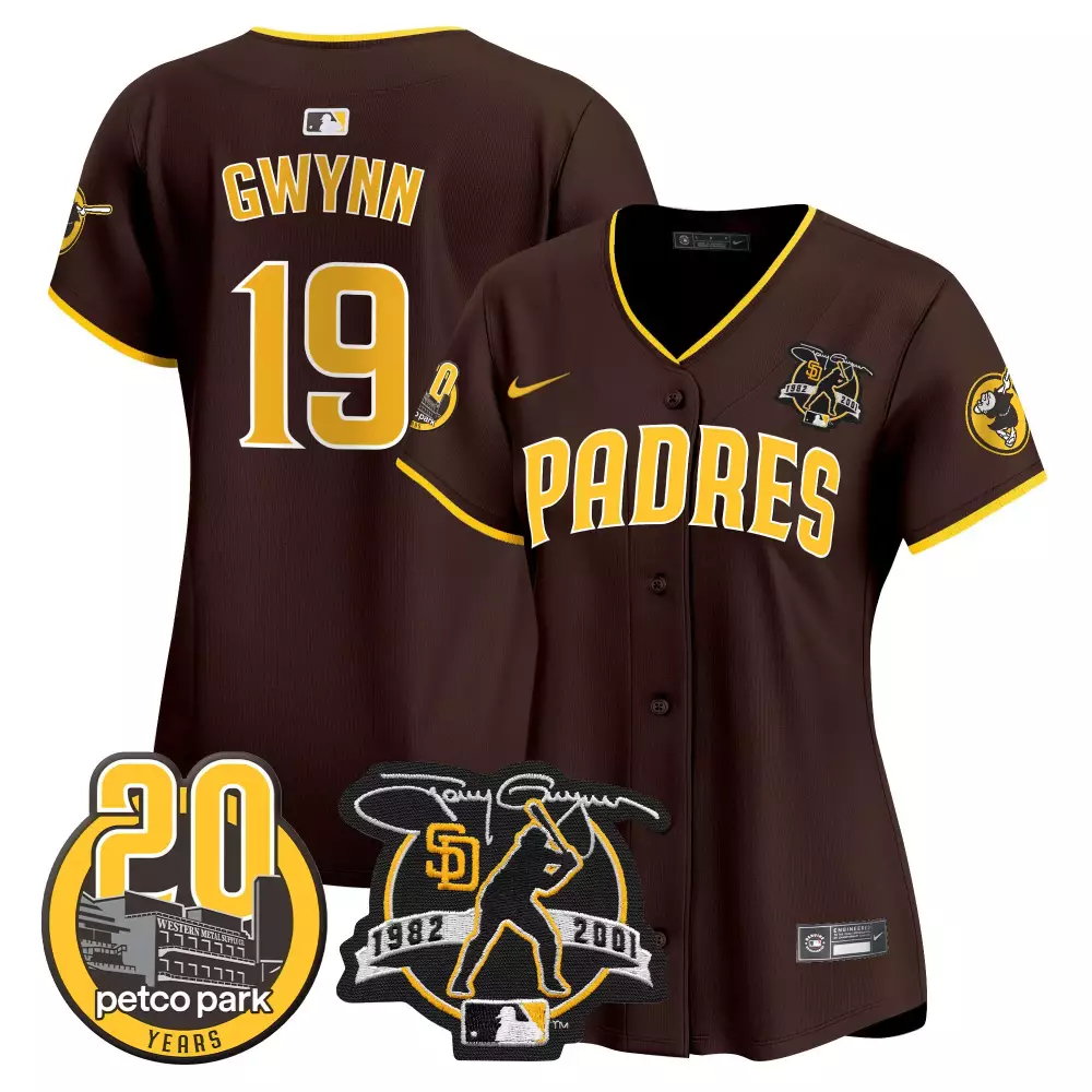 tony gwynn brown womens san diego padres armed forces day vapor premier limited jersey all stitched