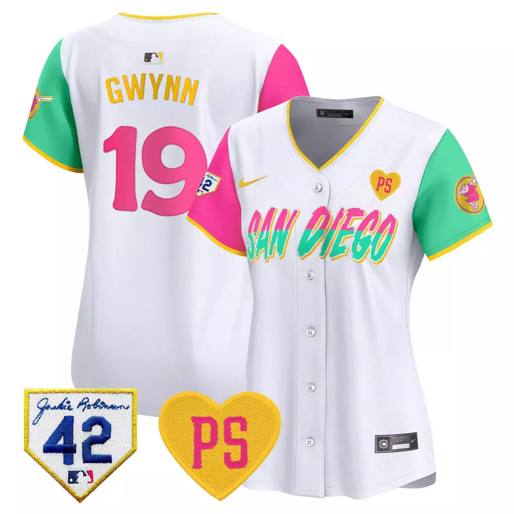 tony gwynn city connect womens san diego padres 2024 for peter robinson patch vapor premier limited jersey all stitched
