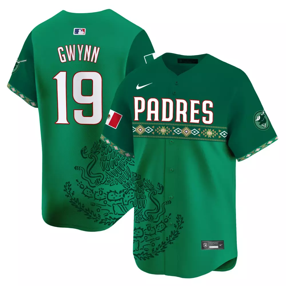 tony gwynn green mens san diego padres mexico california patch vapor premier limited jersey v6 n all stitched
