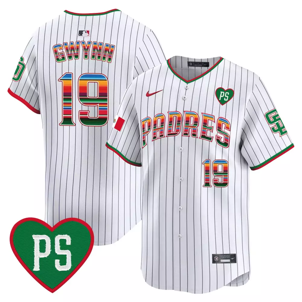 tony gwynn pinstripe mens san diego padres mexico california patch vapor premier limited jersey v5 all stitched