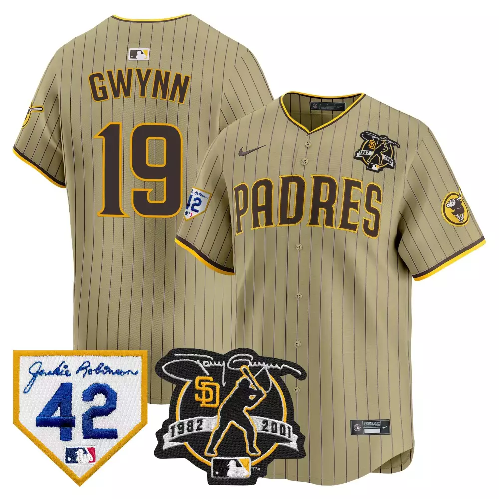 tony gwynn tan mens san diego padres 2024 for peter robinson patch vapor premier limited jersey all stitched
