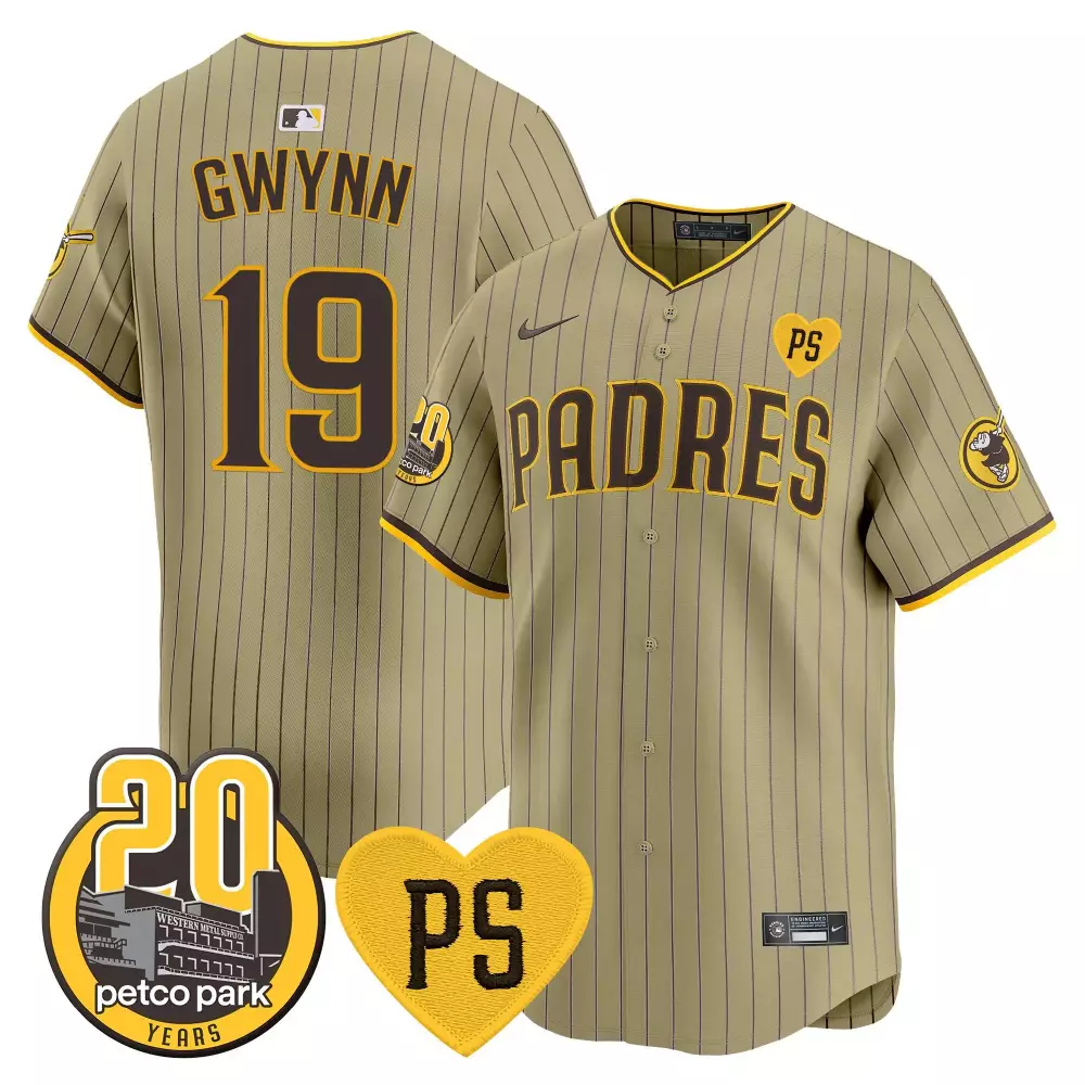 tony gwynn tan mens san diego padres 2024 for peter robinson patch vapor premier limited jersey all stitched