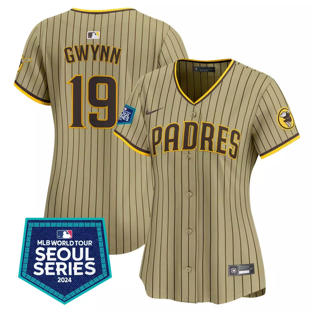 tony gwynn tan womens san diego padres 2024 tony gwynn robinson patch vapor premier limited jersey all stitched