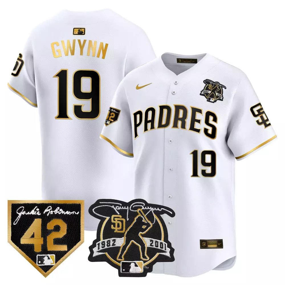 tony gwynn white gold mens san diego padres 2024 for peter robinson patch vapor premier limited jersey all stitched