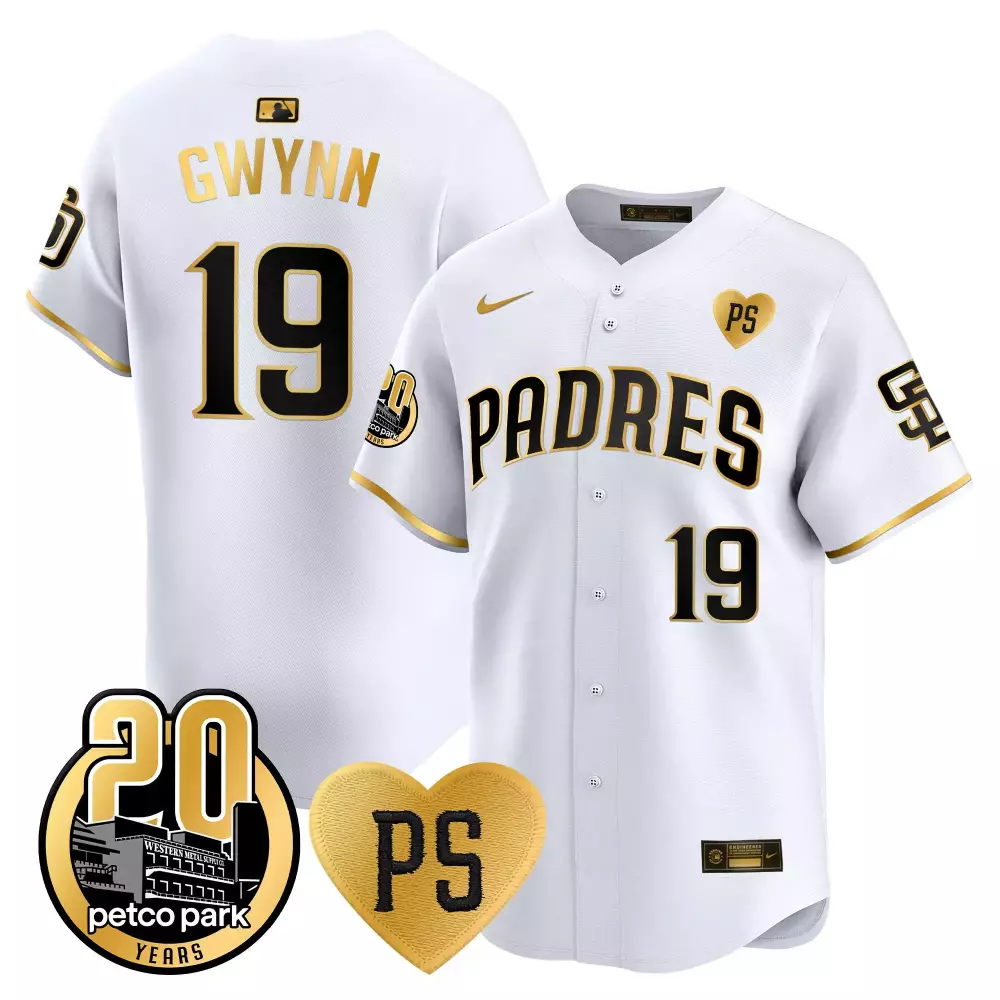 tony gwynn white gold mens san diego padres 2024 for peter robinson patch vapor premier limited jersey all stitched