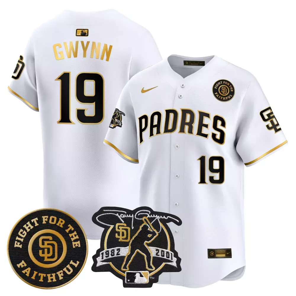 tony gwynn white gold mens san diego padres 2024 for peter robinson patch vapor premier limited jersey all stitched