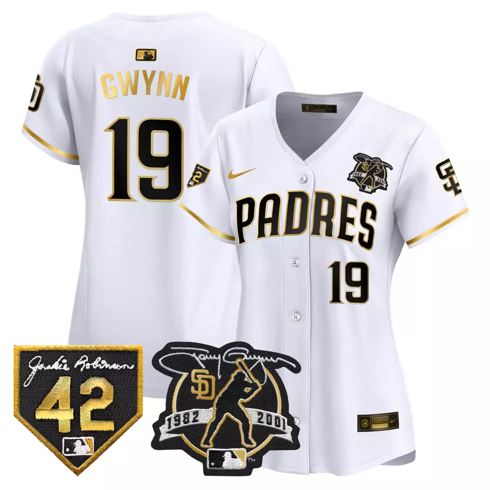 tony gwynn white gold mens san diego padres tony gwynn petco park 20th patch vapor premier limited jersey all stitched