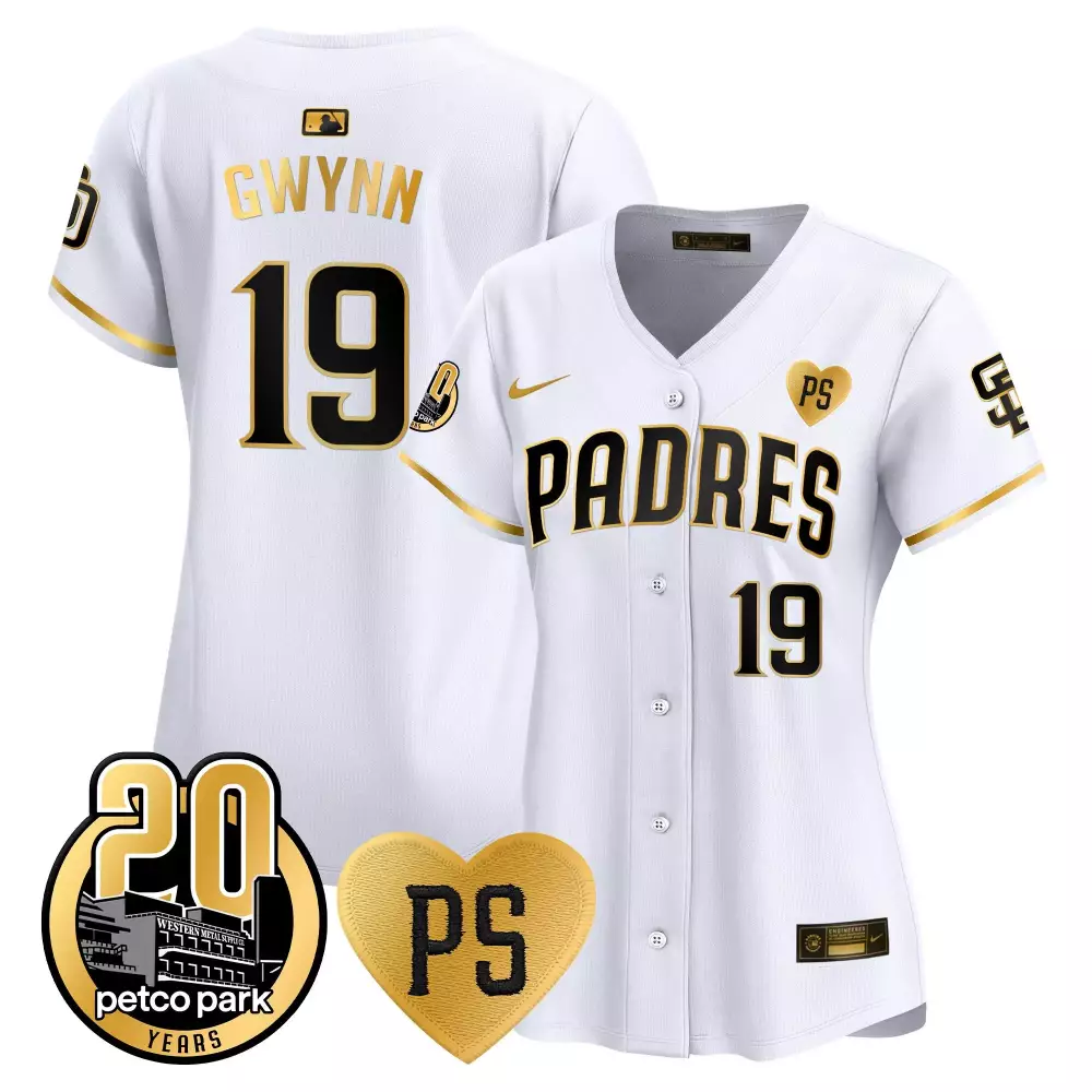 tony gwynn white gold mens san diego padres tony gwynn petco park 20th patch vapor premier limited jersey all stitched