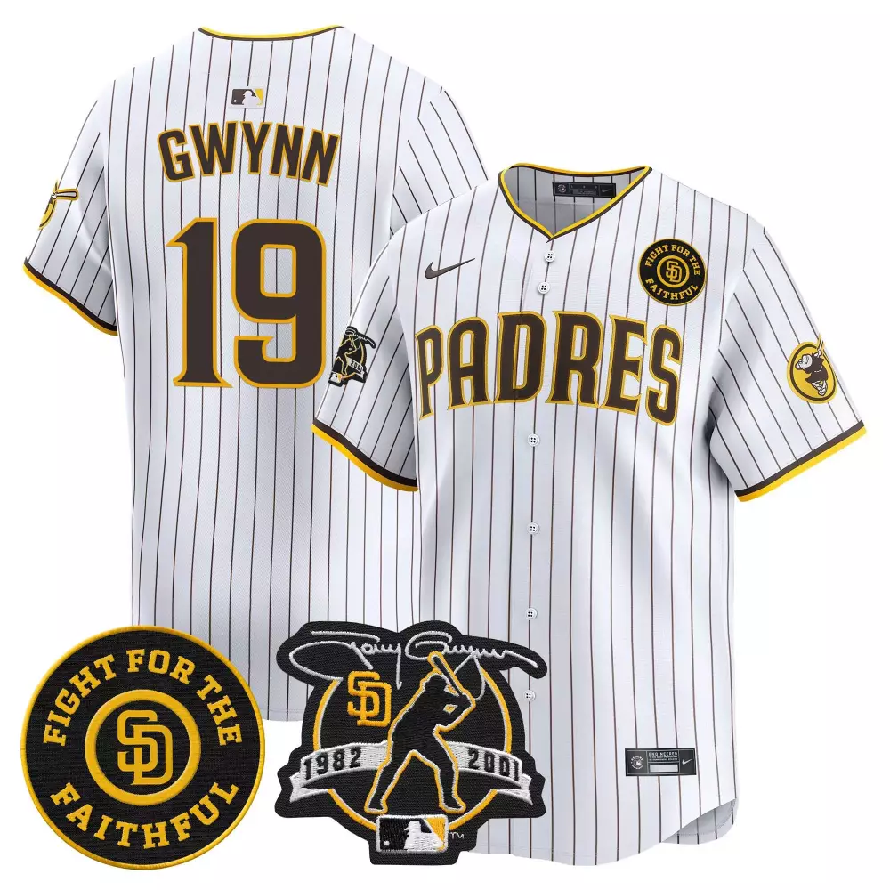 tony gwynn white mens san diego padres tony gwynn faithful patch vapor premier limited jersey n all stitched