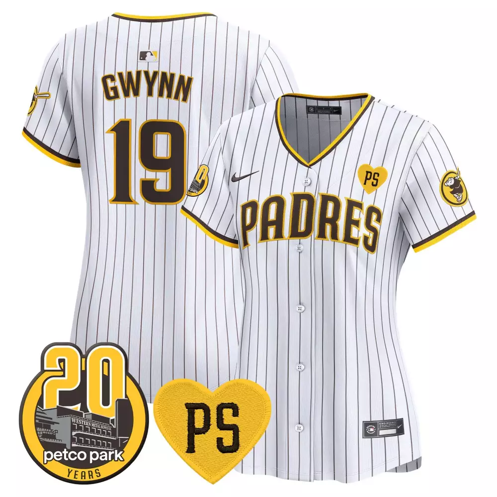 tony gwynn white womens san diego padres 2024 tony gwynn robinson patch vapor premier limited jersey all stitched