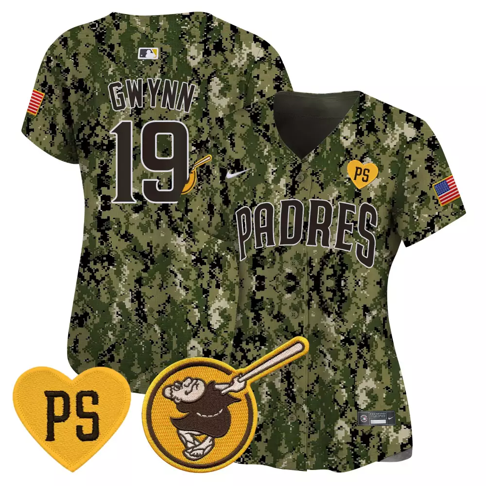tony gwynn woodland womens san diego padres tony gwynn petco park 20th patch usmc vapor premier limited jersey all stitc