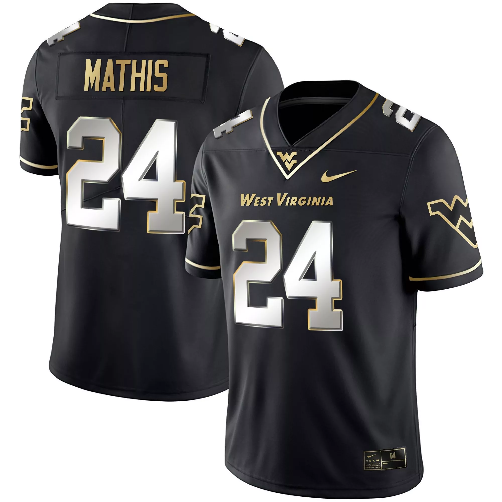 tony mathis jr black limited mens west virginia mountaineers black limited gold vapor jersey all stitched