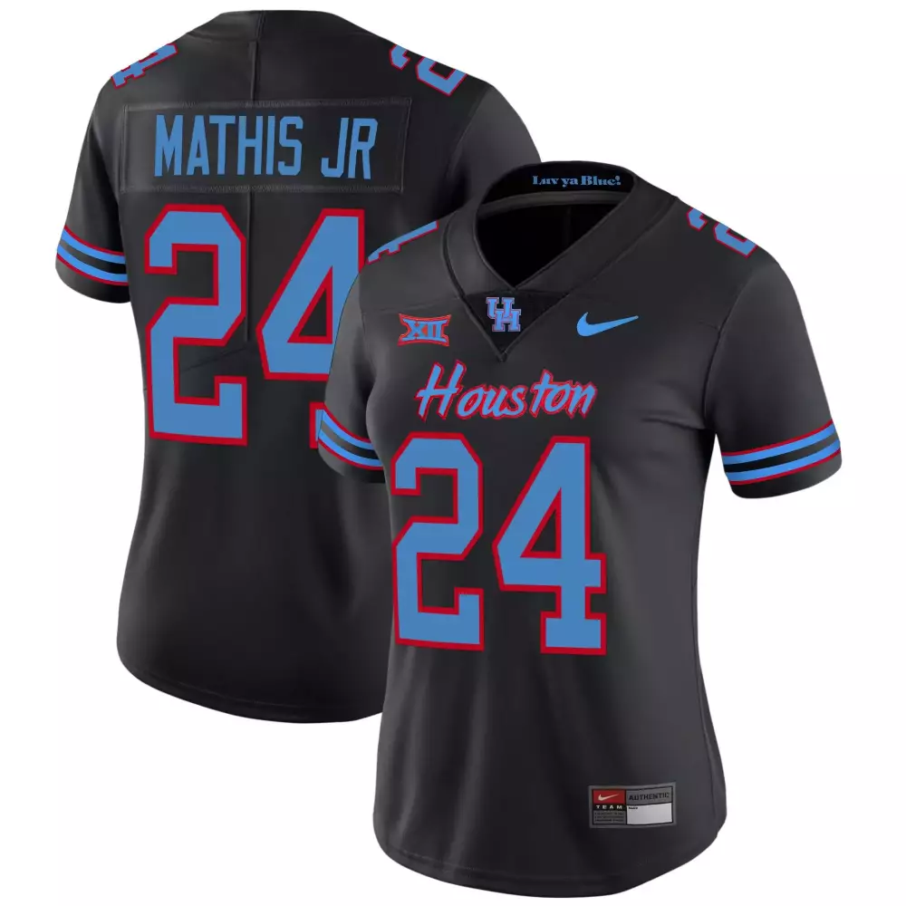 tony mathis jr black sleeves womens houston cougars 2023 oilers inspired gold jersey all stitched